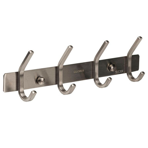 Планка з гачками Globus Lux SQ 9435-4 нержавійка SUS304 Quadro