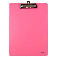 Планшет пластиковий, A4. Колір - рожевий. Металевий кліп. Щільність пластику: 1500 мкм.