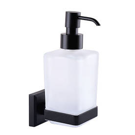 Дозатор рідкого мила TOPAZ TKB 9933A-BL скло чорний мат., латунь