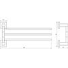 Тримач для рушників Globus Lux SQ 9431-3 SUS304 потрійний, поворотний 45см, нержавійка SUS304, фото 2