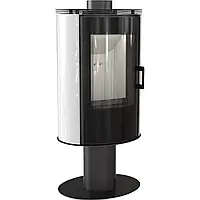 Кафельная печь-камин Kratki KOZA AB S/N/O/DR GLASS кафель белая (8,0 кВт)