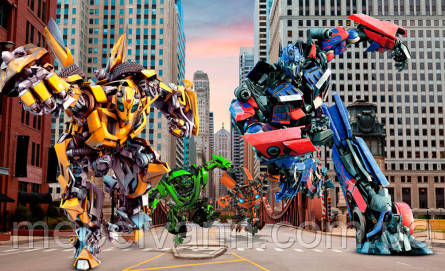 Фотошляхи Chameleon Трансформери в місті 100х100 см, фото 1