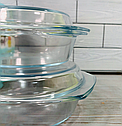Набір скляного посуду 8 предметів (4 каструлі з кришками) A-PLUS 1095 / Термоскло посуд, фото 4