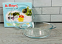 Набір скляного посуду 8 предметів (4 каструлі з кришками) A-PLUS 1095 / Термоскло посуд, фото 7