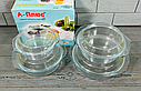 Набір скляного посуду 8 предметів (4 каструлі з кришками) A-PLUS 1095 / Термоскло посуд, фото 3