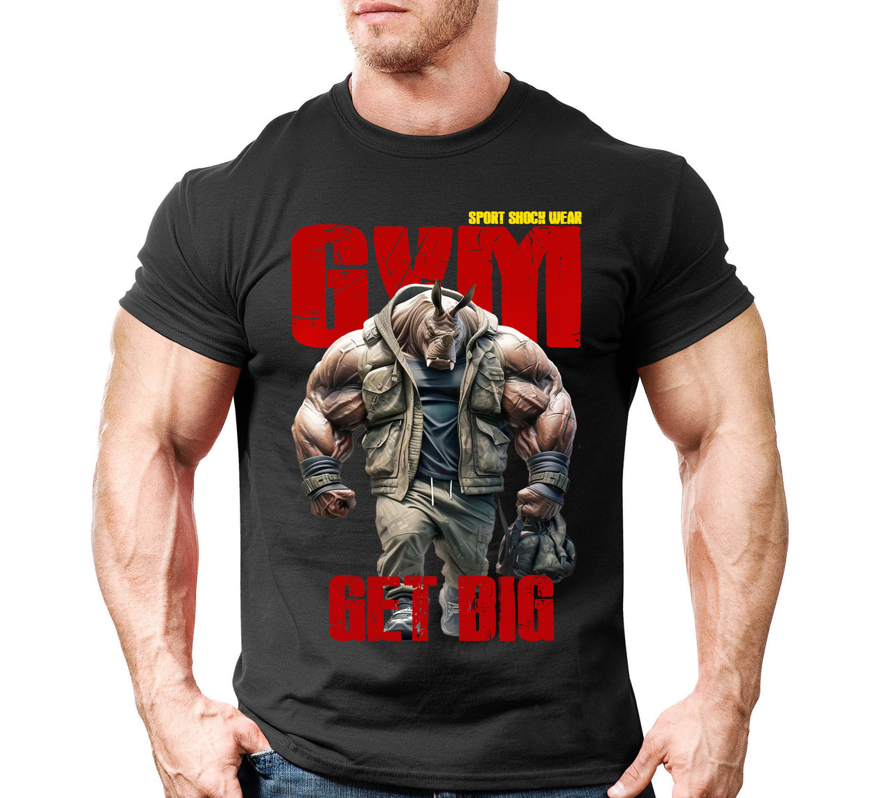 Футболка для бодибілдингу Rhino GYM, фото 1