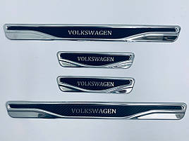 Накладки на пороги VOLKSWAGEN Golf 8 (нерж.+карбон) TAN24