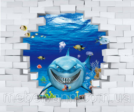 Фотообої Chameleon Акула 3Д 100х100см, фото 1