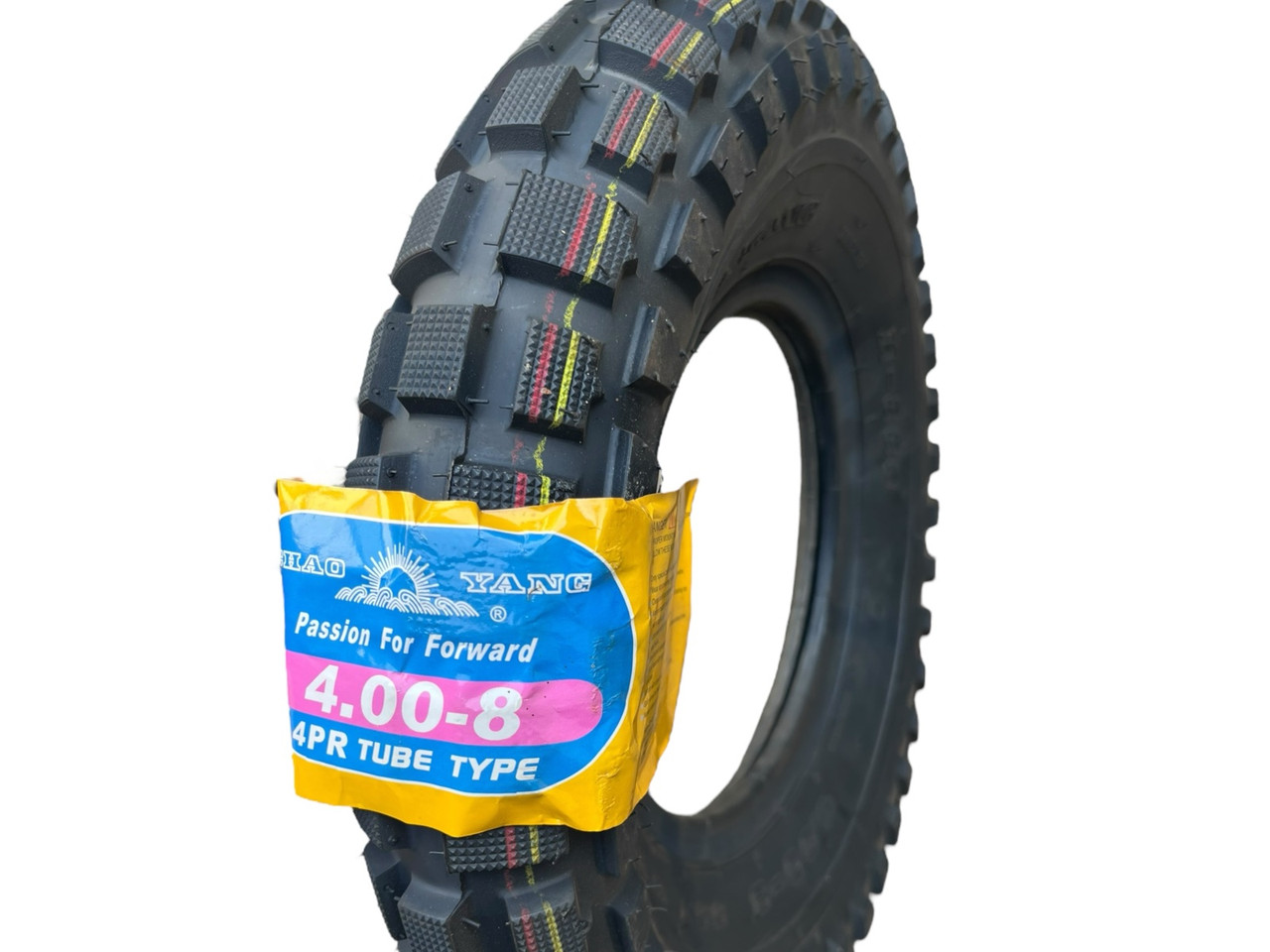 Покришка 4.00-8 55J, камерна (ТТ), 4PR, MAX LOAD 218кг, "Chao Yang" Шиповка