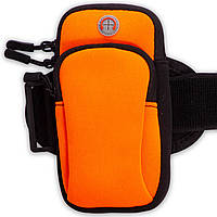 Сумка-чехол для бега на руку Zelart C-0326 цвет черный-оранжевый lb