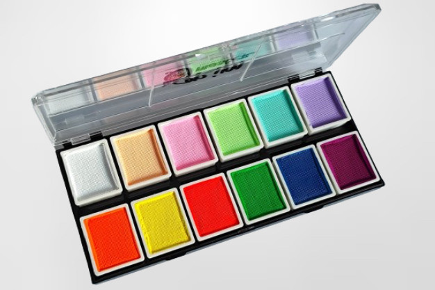 ПАЛІТРА АКВАГРИМ GrimMaster 120 g PASTEL NEON + NEON COLORS 12 X 10 G