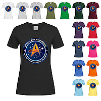 Черная женская футболка С принтом Space (22-33)