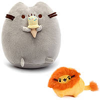 Набор Мягких игрушек 2Life Пушин кэт с мороженым 23х25см Серый и Pusheen cat 10х7см с Львом Оранжевый n-11978