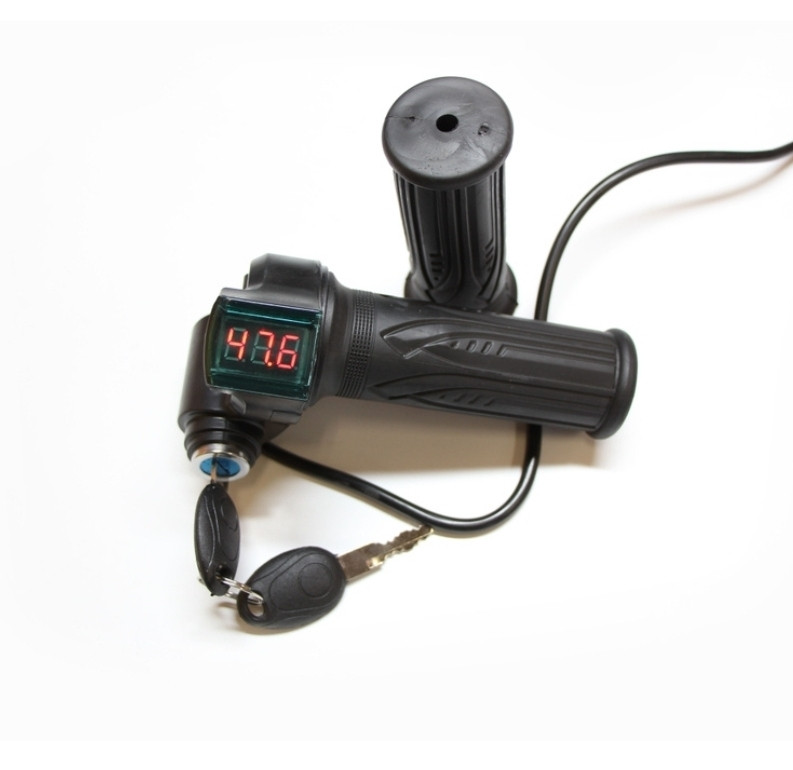 Ручки "газа" з ключем і вольтметром 12V-99V, фото 1