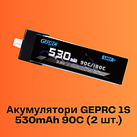 Аккумуляторы GEPRC 1S 530mAh 90C (2 шт.) батареи для 1s дронов с разъемом BT2.0 и С-рейтингом до 180С