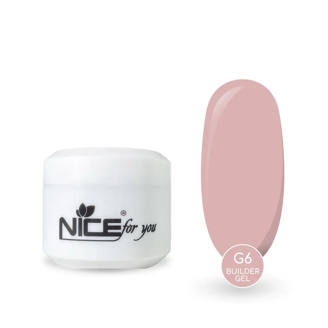 Гель для наращивания ногтей Nice for you G-6 Natural Pink Натуральный розовый, 30гр - фото 1 - id-p620155913