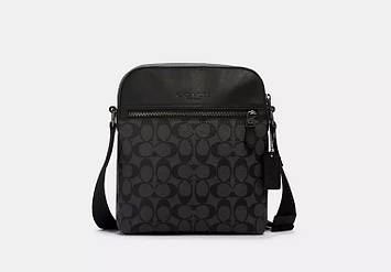 Чоловіча сумка COACH Houston Flight Bag in Signature Canvas (чорна) ОРИГІНАЛ