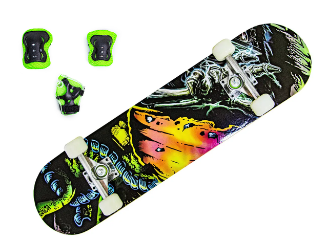Скейтборд "Skaleton" із захистом у комплекті. Навантаження до 85 кг Скейтборд "Skaleton" із захистом у комплекті. Навантаження до 85 кг