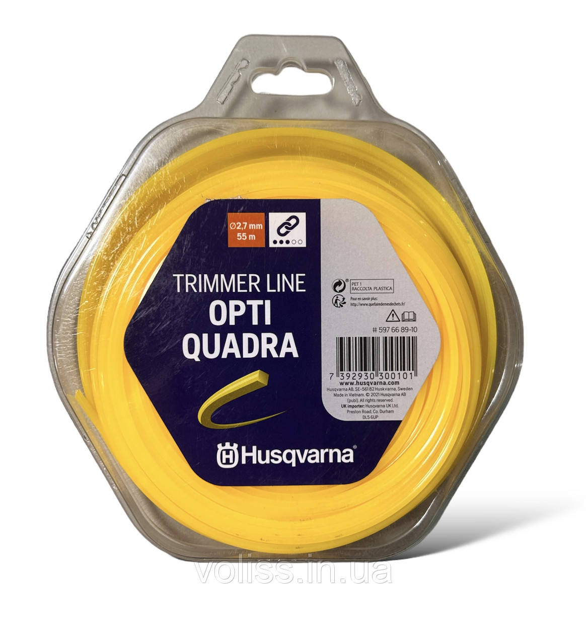 Ліска для мотокоси (корд) квадратна Husqvarna Opti Quadra 2,7 мм*55м