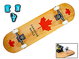Скейтборд із захистом "Canada 100% RED". Навантаження до 100 кг