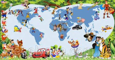 Фотошлях Chameleon Мапа з діснеївськими героями 100х100 см, фото 1