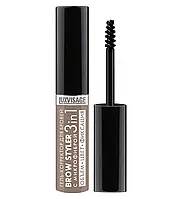 Гель-корректор для бровей с микрофиброй (03 МОКАЧИНО) LUXVISAGE BROW STYLER 3 in 1