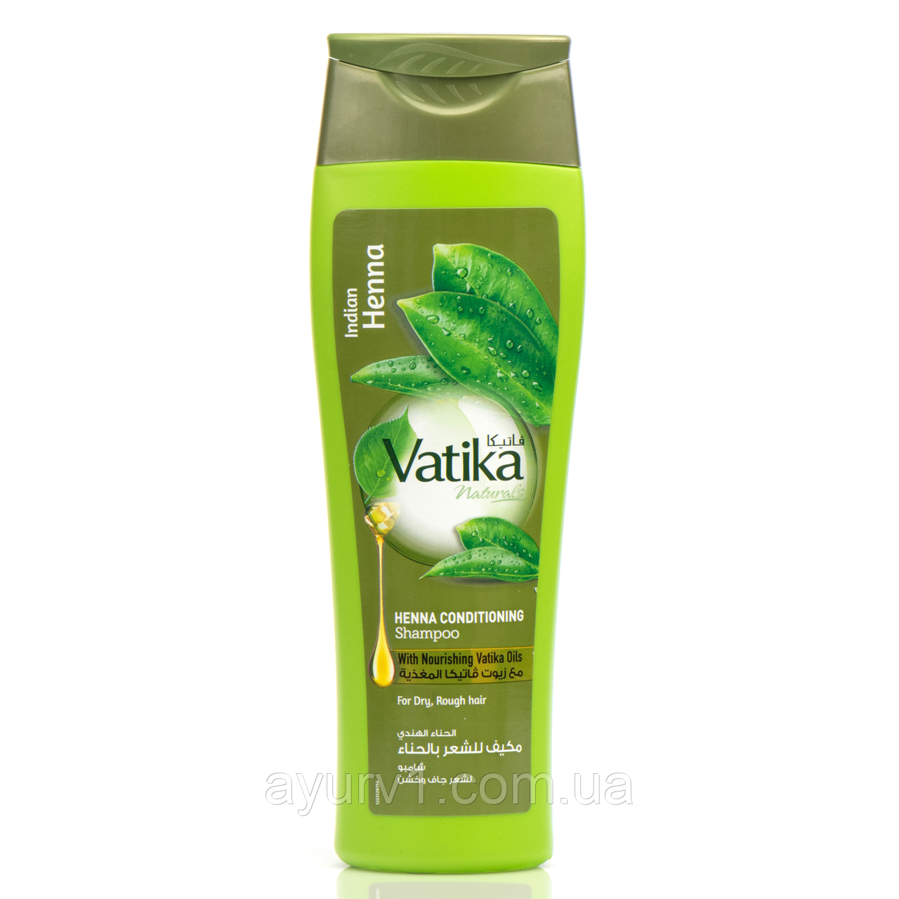 Шампунь кондиціонер для сухого та пошкодженого волосся з хною Ватика Дабур, Vatika Dabur, Дід, 200 мл