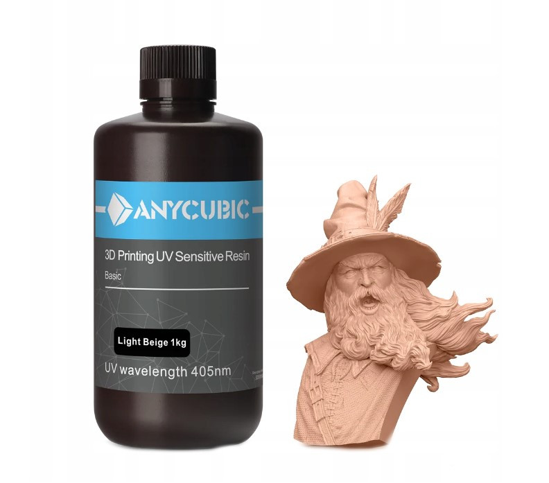Смола для 3D-принтера Anycubic Standard Basic Light Beige Skin UV 405 нм колір бежевий 1 л