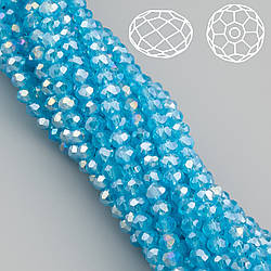 Намистини Swarovski огранювання рондель 3х2,5 мм Ø 0,8 мм 38 см (+-160 шт.) Блакитний АВ прозорий