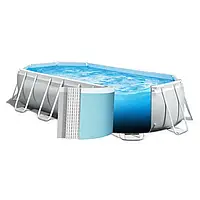 Семейный каркасный большой бассейн Intex, детский овальны бассейн для дачи с ПВХ с лестницей и насосом-фильтро