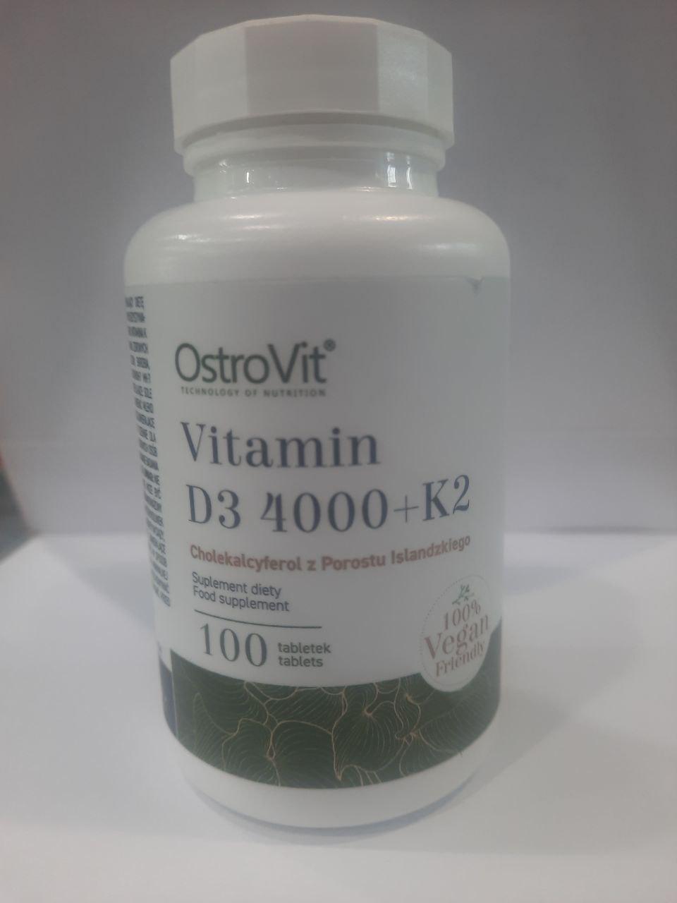 Вітамін D3 4000 + K2 VEGAN 100 таблеток Ostrovit