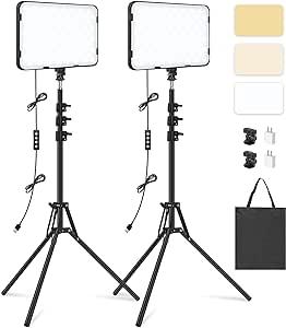 Комплекти світлодіодних ламп Obeamiu 2500-8500K для фотозйомки , штатив 160 см , регулюванням яскравості ( 2 шт.)