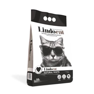Наповнювач бентонітовий Lindocat (Ліндокет) Natural White без запаху, велика гранула 15 л