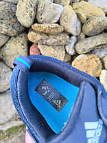 Кроссовки ADIDAS Daroga Dark BLUE темно синие на белой плоской подошве и белыми полосами с фирменым логотипом, фото 6