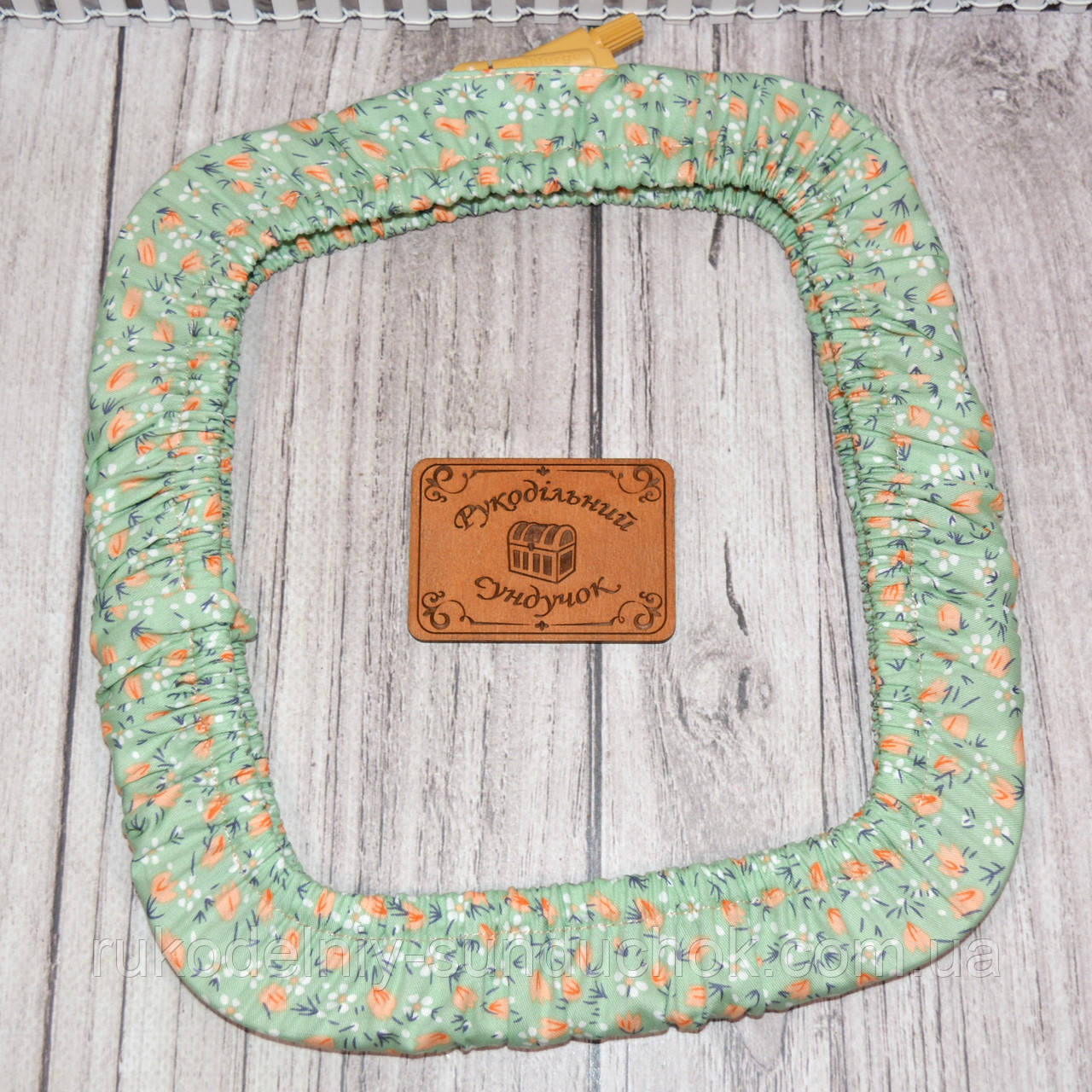 Чохол для квадратних п'ялець Nurge №3 (195*220 мм) Тюльпани на салатовому, фото 1