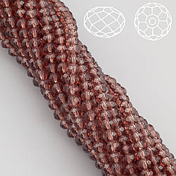 Намистини Swarovski огранювання рондель 3х2,5 мм Ø 0,8 мм 38 см (+-160 шт.) Сливовий прозорий