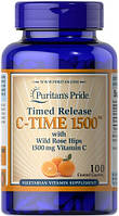 Puritan's Pride Vitamin C-1500 mg with Rose Hips Timed Release 100 таблеток 2802 SP