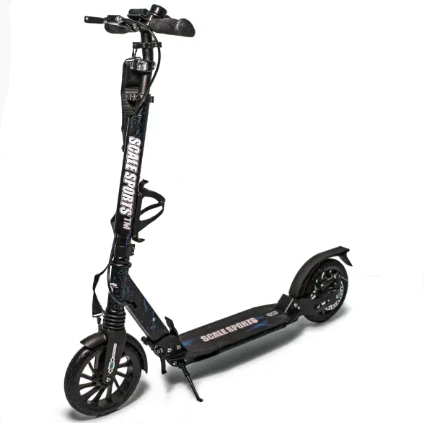 Двоколісний складаний самокат "SCALE SPORTS SS-30 1192181876" дискові гальма і лід ліхтарик (Чорно-синій) 7+