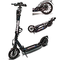 Двоколісний складаний самокат "SCALE SPORTS SS-30 1192181876" дискові гальма і лід ліхтарик (Чорно-синій) 7+, фото 2