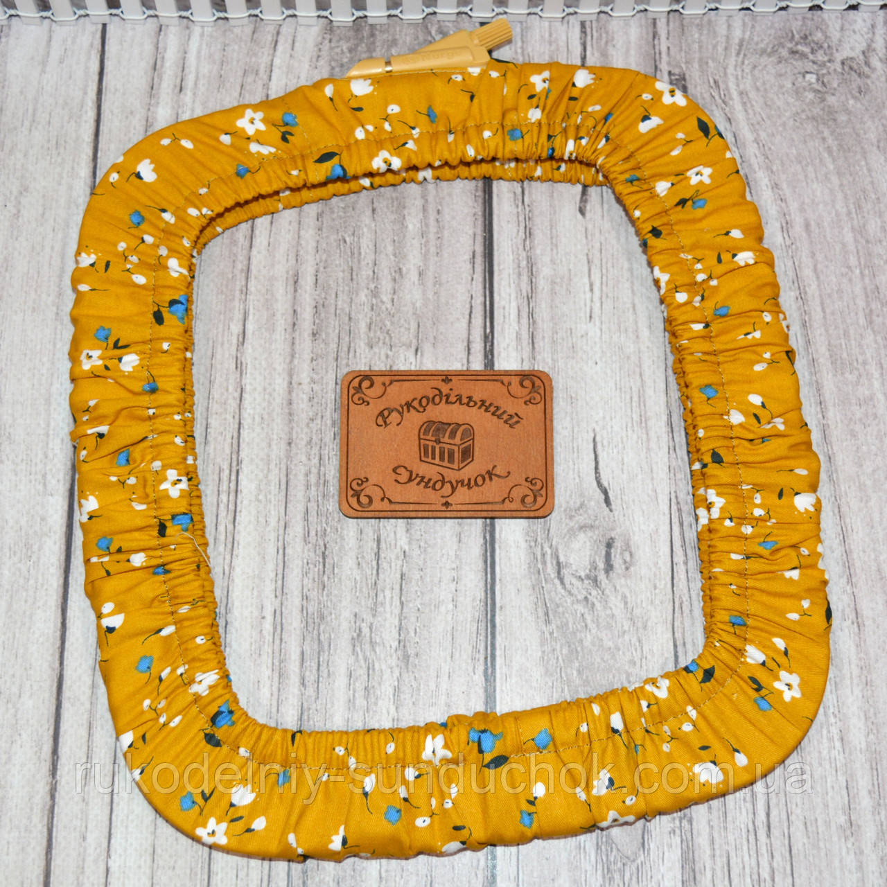 Чохол для квадратних п'ялець Nurge №4 (250*280 мм) Квіти на гірчичному, фото 1