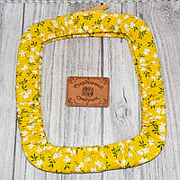 Чохол для квадратних п'ялець Nurge №3 (195*220 мм) Білі квіточки на жовтому