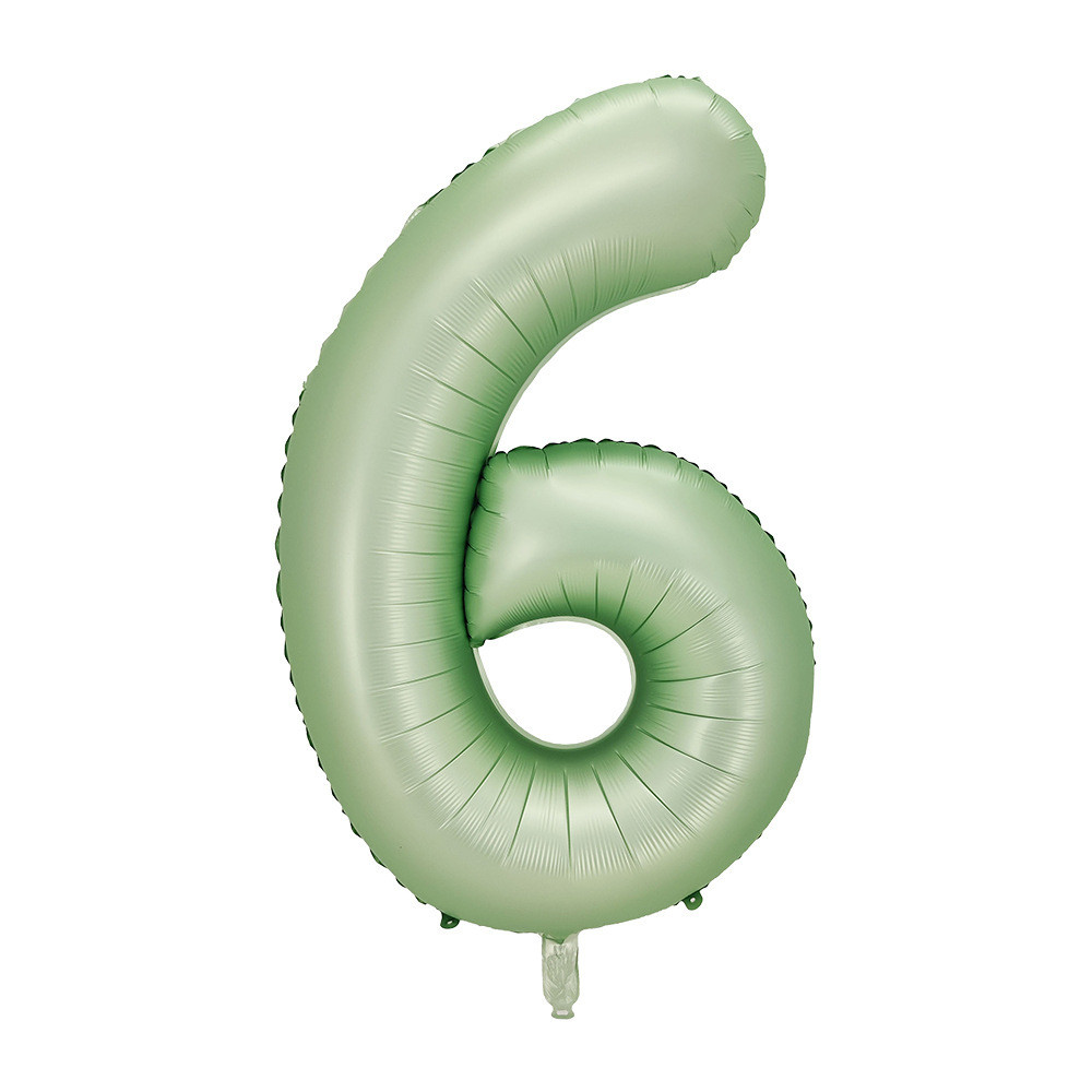 Кулька цифра 6 фольгована 40 дюймів оливковий, фото 1
