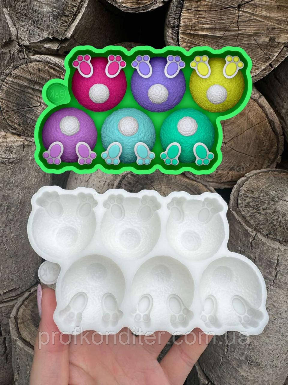 Ексклюзив. Силіконовий молд для шоколаду, мастіки, карамелі та ін "Заячі хвостики", фото 1