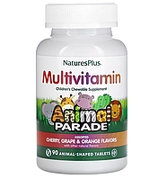 Жевательные мультивитамины для детей для аасрти 90 таб, NaturesPlus, Animal Parade