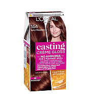 Крем-фарба для волосся без аміаку L'Oreal Paris Casting Creme Gloss 554 - Пряний шоколад 120 мл