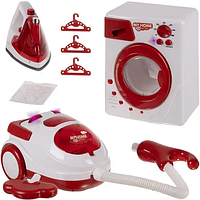 Іграшковий набір побутової техніки (прибирання): пральна машина, пилосос, праска