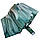 Жіноча парасоля напівавтомат з принтом квітки від Toprain на 9 спиць, зелена ручка, 0703-4, фото 4