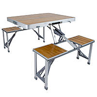 Складной стол с стульями Bo-Camp Bamboo Brown/Silver (1404800)