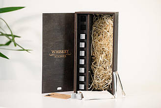Подарунковий набір каменів для віскі з місцем під пляшку