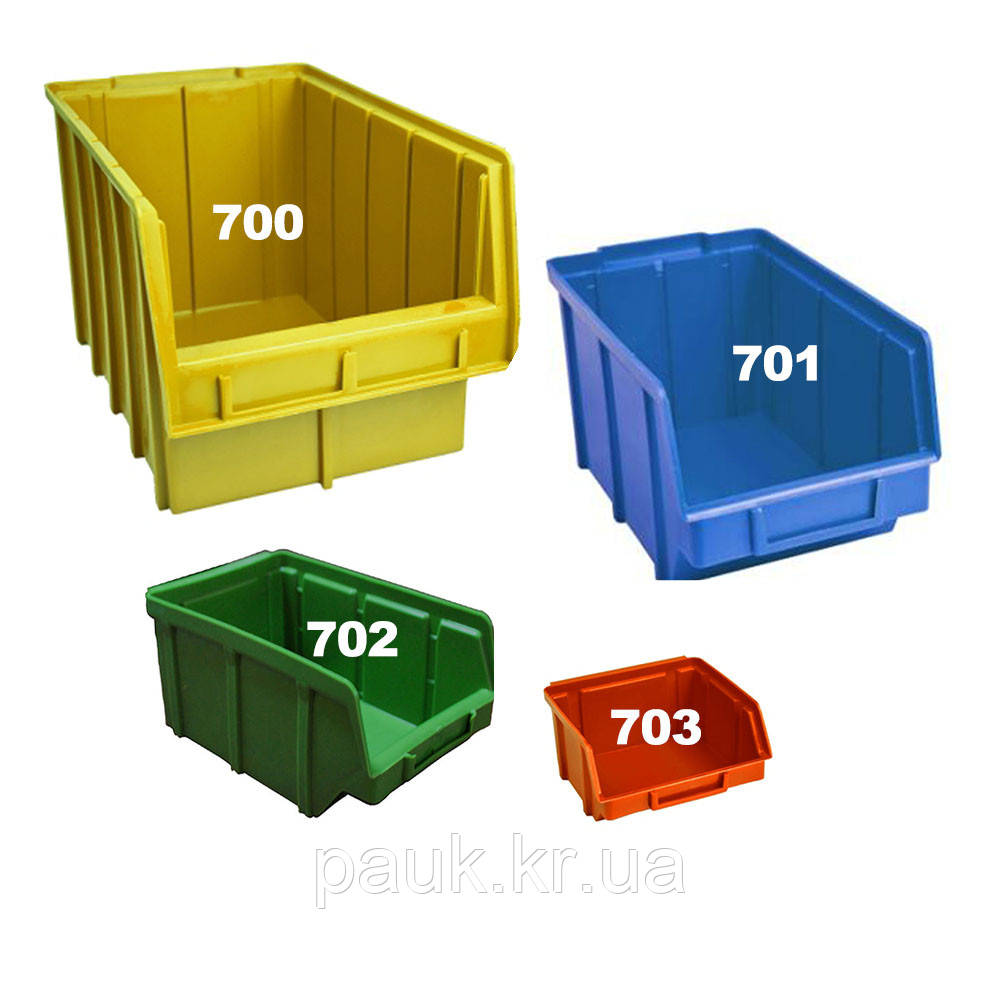Пластмассовые контейнеры на стеллаже Н1500 мм 81 ящик, односторонний стеллаж для инструментов Ч П/С - фото 6 - id-p497109079